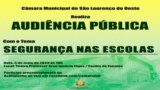 Audiência Pública vai debater segurança nas escolas de São Lourenço do Oeste