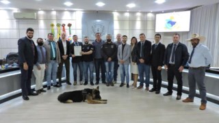 Núcleo de Operações do Cães da Polícia Civil de São Lourenço do Oeste recebe Moção de Congratulação do Legislativo